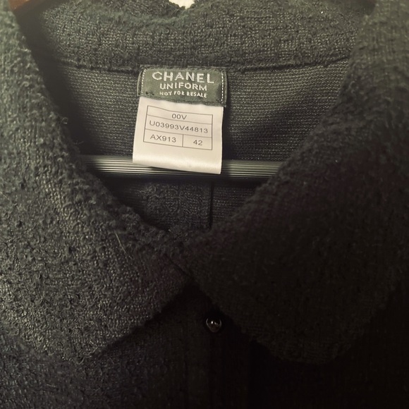 CHANEL Uniform Tweed Black 3/4 Length Sleeve Top: $200 - Picture 3 of 4